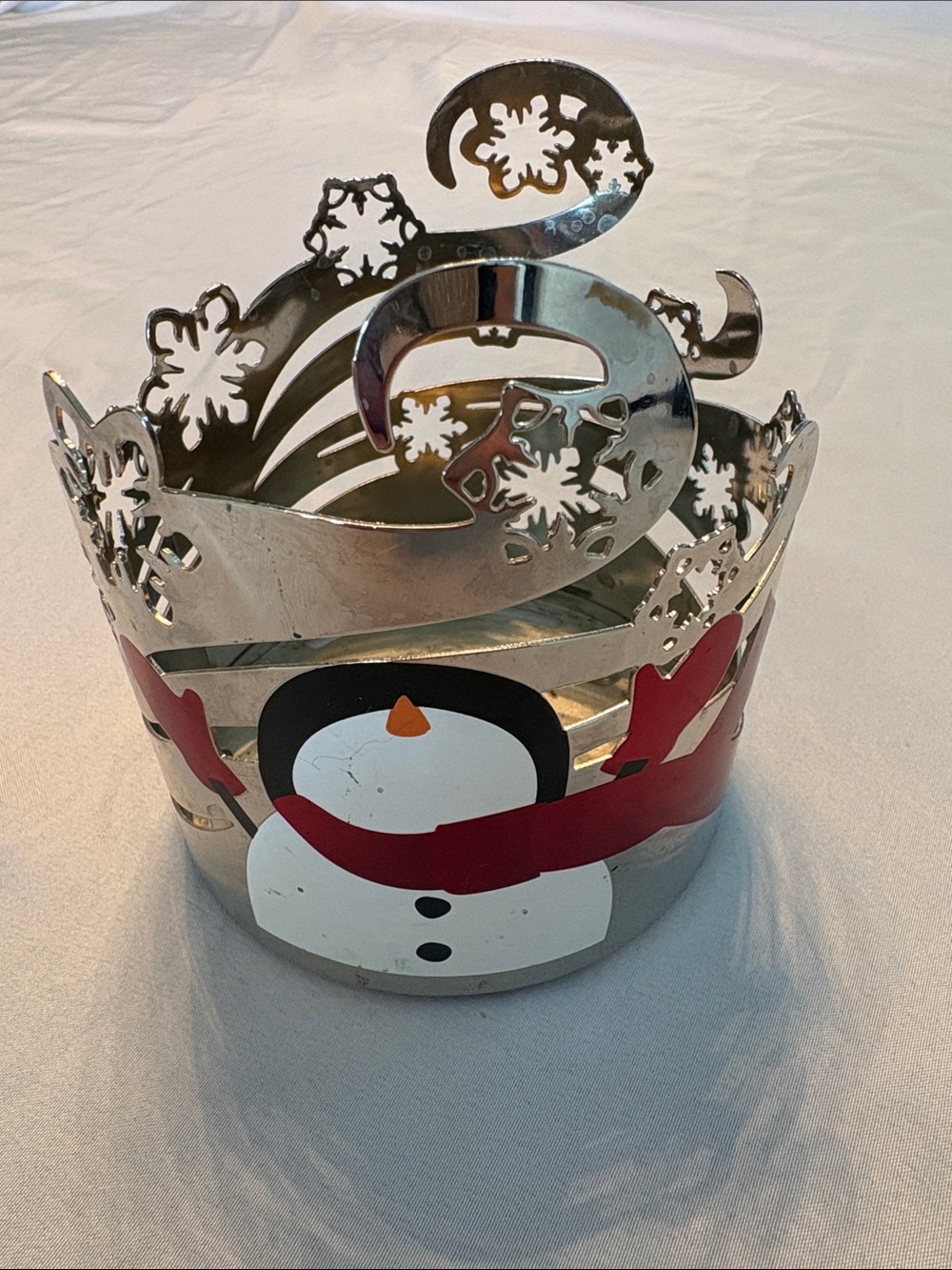 Bath & Body Works Snowman Metal Candle Holder